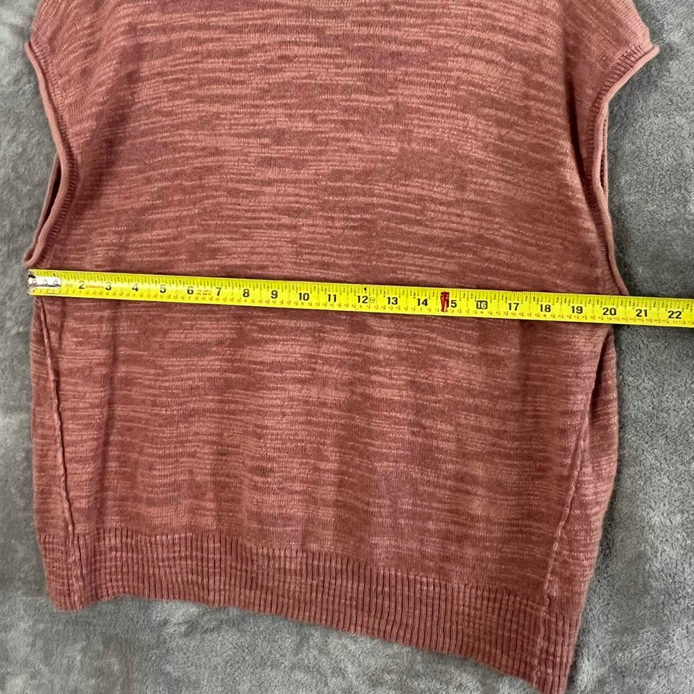 Everlane Muscle Sweater Vest‎ Womens XXL Dusty Rose Linen Organic Cotton - Picture 8 of 9